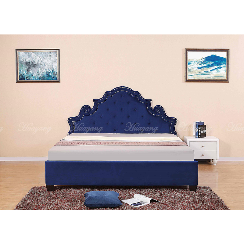 Huayang Wholesale Modern Court Style Look Flat Queen Size Bedroom Bed Frame