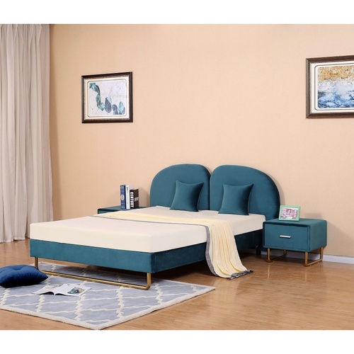 Manufacture Huayang Customized Velvet Synthetic King Size Luxury Queen Beds