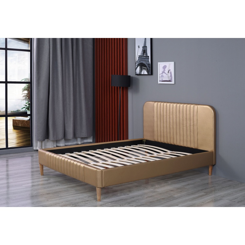 Huayang Modern Design Bedroom Furniture PU Bed Upholstered Hotel Bed