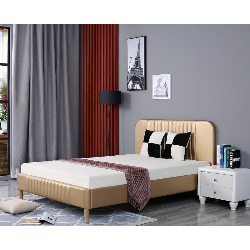 Huayang Modern Design Bedroom Furniture PU Bed Upholstered Hotel Bed