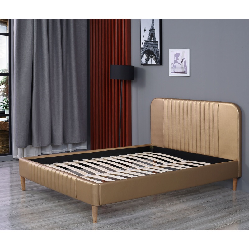 Huayang Modern Design Bedroom Furniture PU Bed Upholstered Hotel Bed