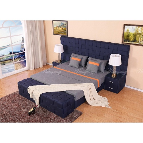 Hot Double Huayang Customized Design Hotel Modern Furniture Upholstered Bed Frame