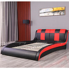 Huayang Carton Customized Genuine Leather Double Black & Red PU Modern Bed Frame