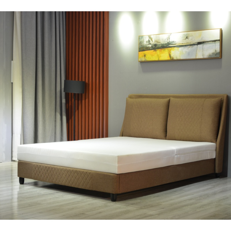 Huayang Carton Customized Queen Size Luxury Flat Leathaire Bed Frame for Adult with Pillow