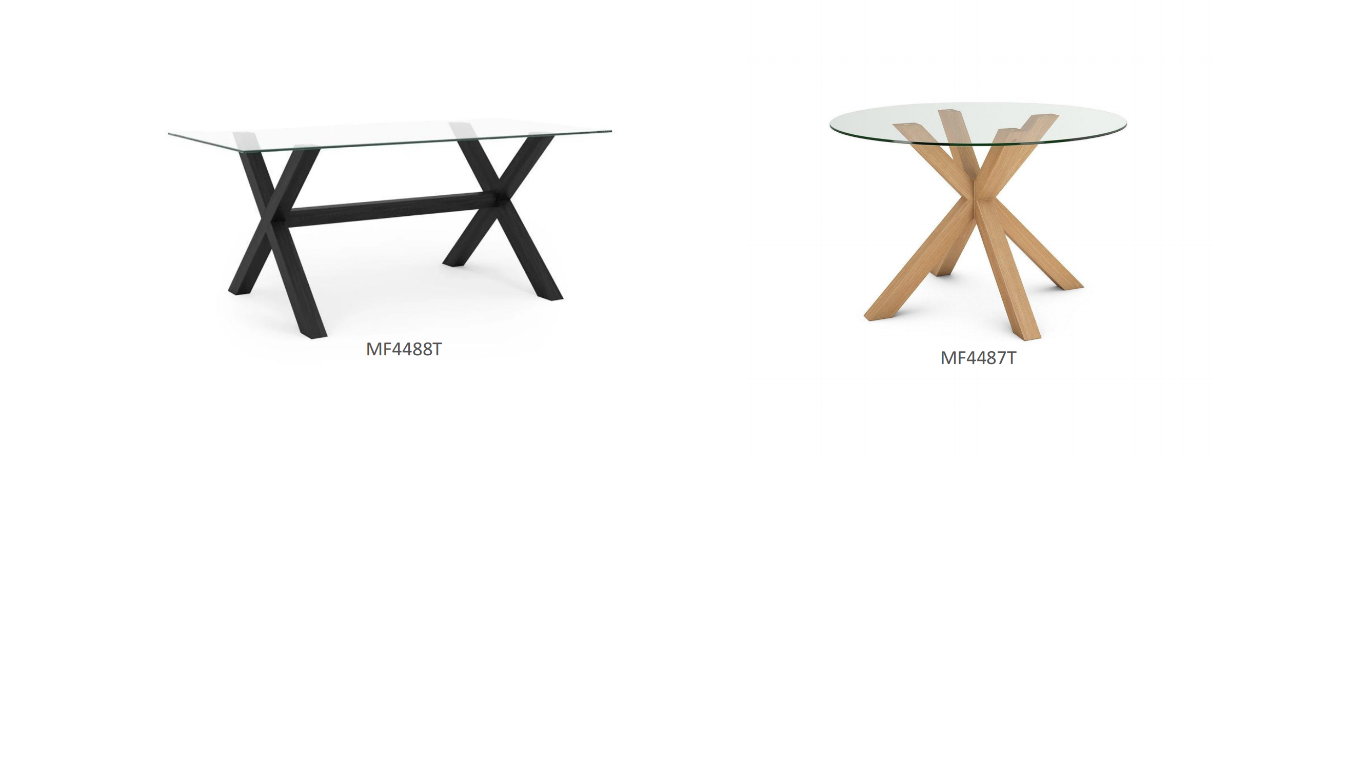 Glass Top Solid Wood Leg Dining Table