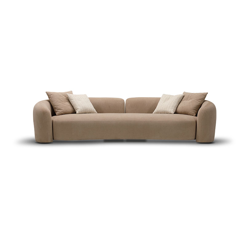 Modern minimalist three-seater fabric living room sofa