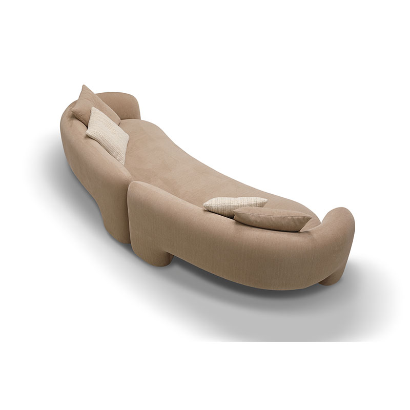 Modern minimalist three-seater fabric living room sofa