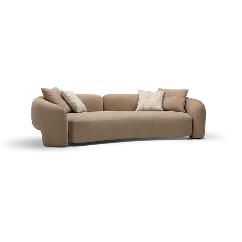 Modern minimalist three-seater fabric living room sofa