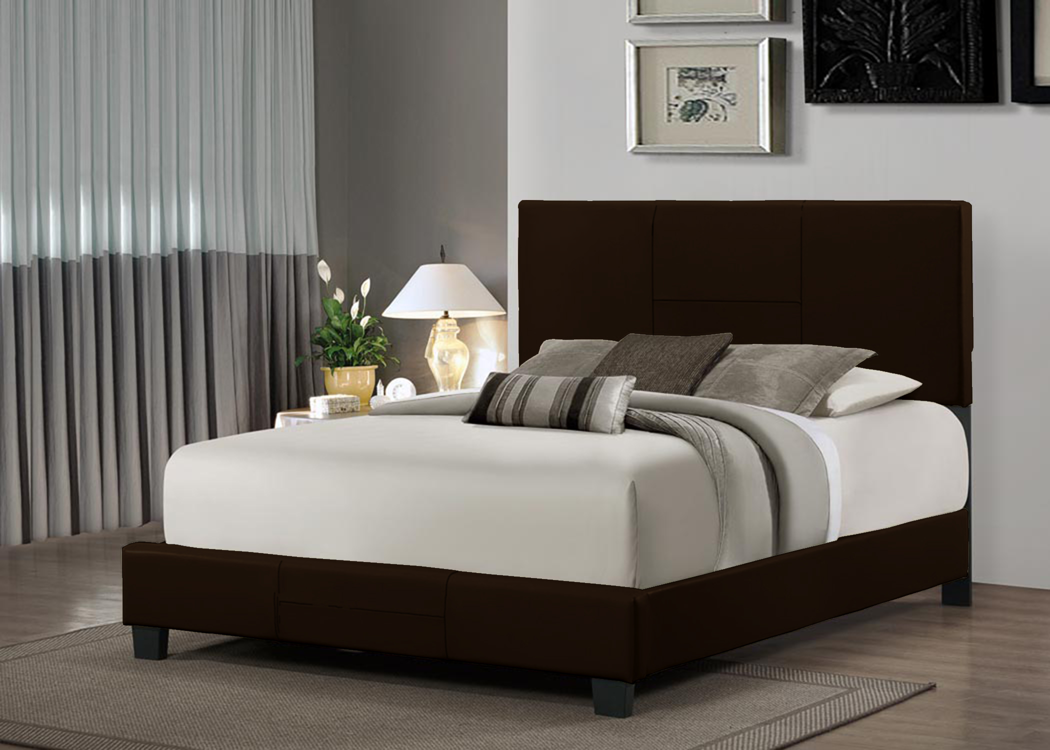 OS-HERMIS BED (DARK BROWN)